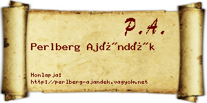 Perlberg Ajándék névjegykártya